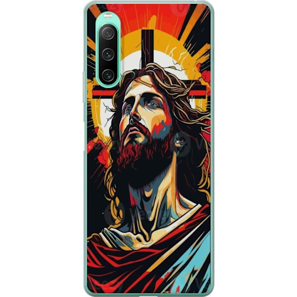 Sony Xperia 10 IV Läpinäkyvä kuori Jeesus ja Kortti - uskon
