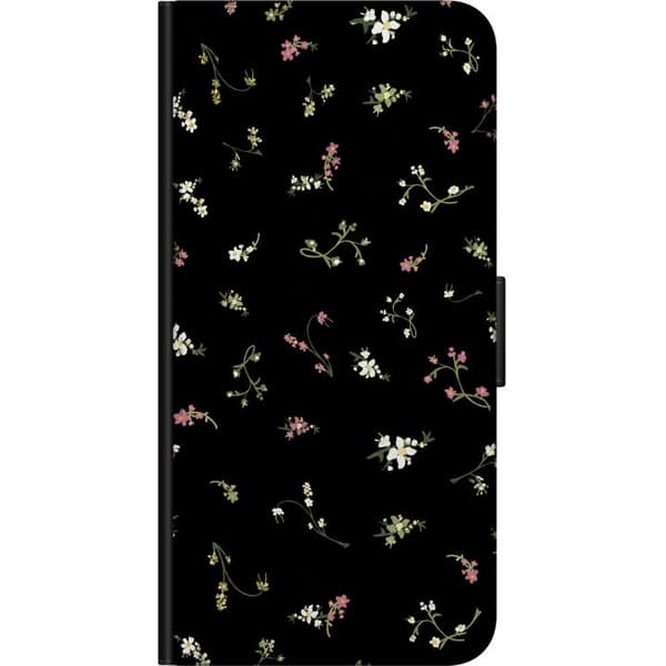 Kompatibel Tegnebogsetui til Xiaomi Redmi Note 9 Pro Sort blomstergrafik sort