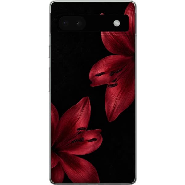 Kompatibelt Mobilskal till Google Pixel 6a Crimson Lily svart
