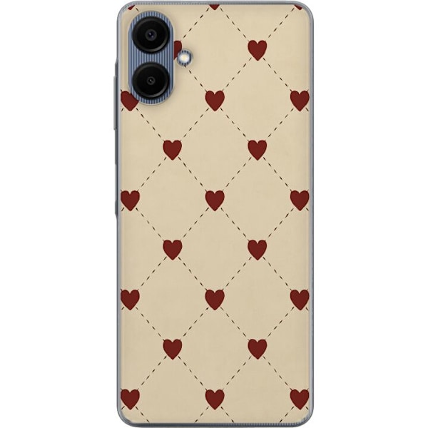 Samsung Galaxy A06 Genomskinligt Skal Heart Grid