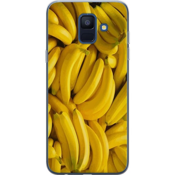 Samsung Galaxy A6 (2018) Genomskinligt Skal Banana Pattern – lekfullt mönster med gula bananer