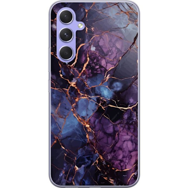 Samsung Galaxy A54 Genomskinligt Skal Marmor Blå Lila