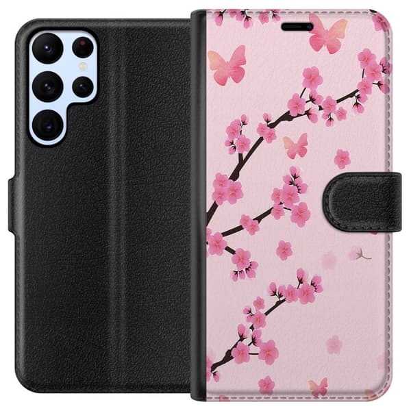 Kompatibelt Plånboksfodral till Samsung Galaxy S22 Ultra 5G Blommor