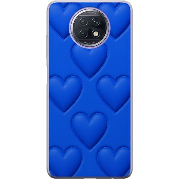 Xiaomi Redmi Note 9T Gennemsigtig cover Blå Hjerter