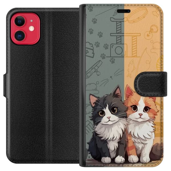 Kompatibel Tegnebogsetui til Apple iPhone 11 Katte