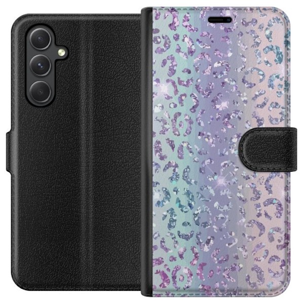 Samsung Galaxy A15 5G Lompakkokotelo Glitter Leopard