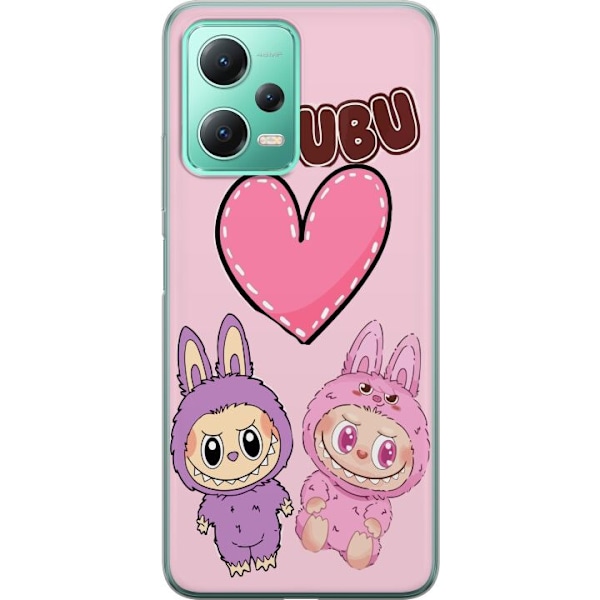 Xiaomi Redmi Note 12 Gjennomsiktig deksel Labubu Pink Monster