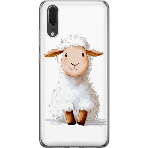 Huawei P20 Läpinäkyvä kuori Suloinen Lammas - lasten ja vauvan tuotteita sarjakuvatyyliin