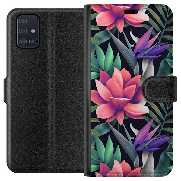 Samsung Galaxy A51 Lompakkokotelo Kukat