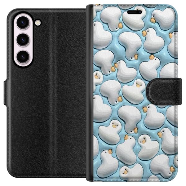 Kompatibelt Plånboksfodral till Samsung Galaxy S23+ Bubbliga Ankor Blå