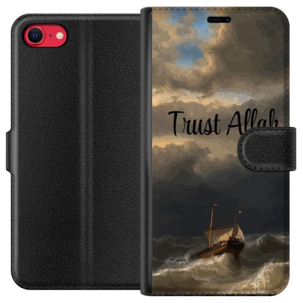 Kompatibel Tegnebogsetui til Apple iPhone SE (2020) Trust Allah över stormigt hav brun