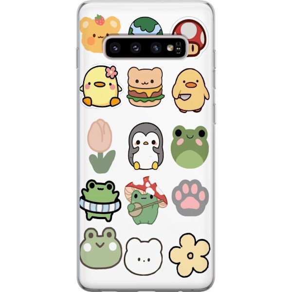 Samsung Galaxy S10+ Läpinäkyvä kuori Kawaii Friends