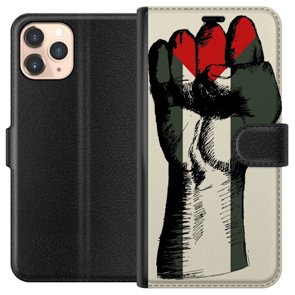 Apple iPhone 11 Pro Tegnebogsetui Hånd bundet i Palæstinas farver - kraftfuldt symbol for frihedsbevægelsen
