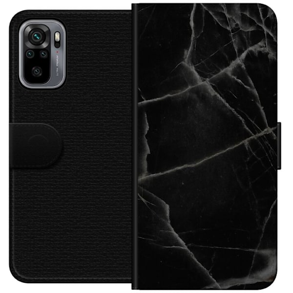 Xiaomi Redmi Note 10S Tegnebogsetui Sort marmor