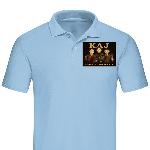 Poloshirt til Voksen | Elegant Poloshirt KAJ Kun bad i saunaen Lyseblå Medium