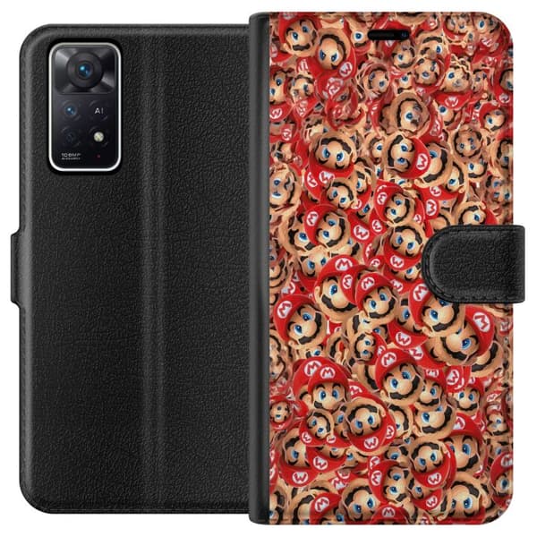 Kompatibel Tegnebogsetui til Xiaomi Redmi Note 11 Pro 5G Super Mario mönster rød