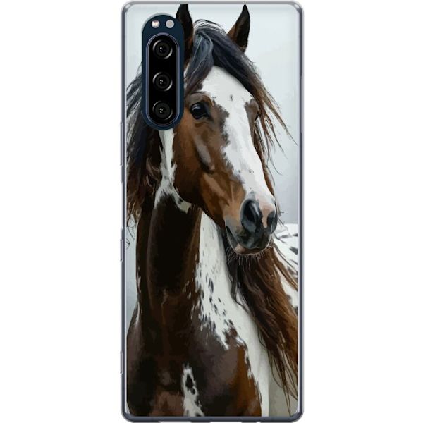 Sony Xperia 5 Läpinäkyvä kuori Hevonen Eläimet Aihe Graafinen Suunnittelu Luonto Vahva Aihe Suosittu Taide Eläinten Teema Ratsastus