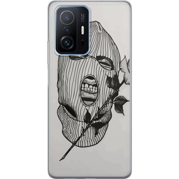 Xiaomi 11T Gennemsigtig cover Ski Maske Ros Streetwear Design Grafisk Motiv Spænding Urban Stil Gadekunst Maskerade Symbol