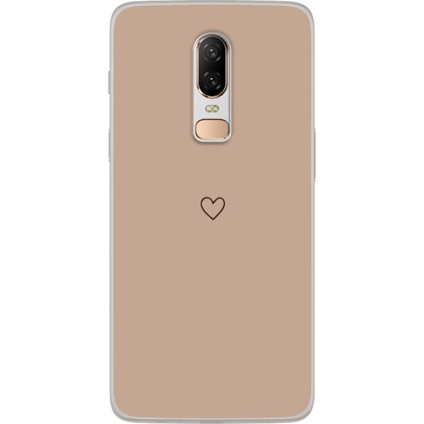 OnePlus 6 Gennemsigtig cover Hjerte Brun