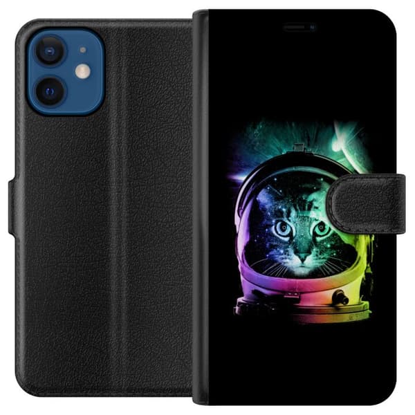 Kompatibelt Plånboksfodral till Apple iPhone 12 mini Space Cat
