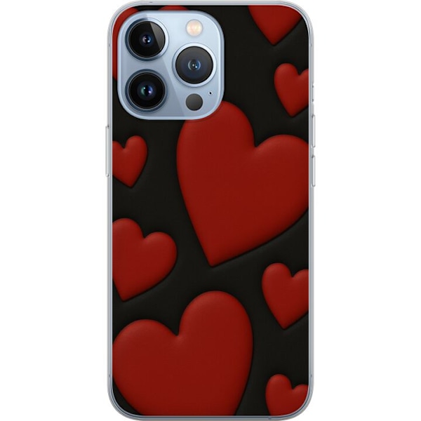 Apple iPhone 13 Pro Genomskinligt Skal Red Velvet Hearts