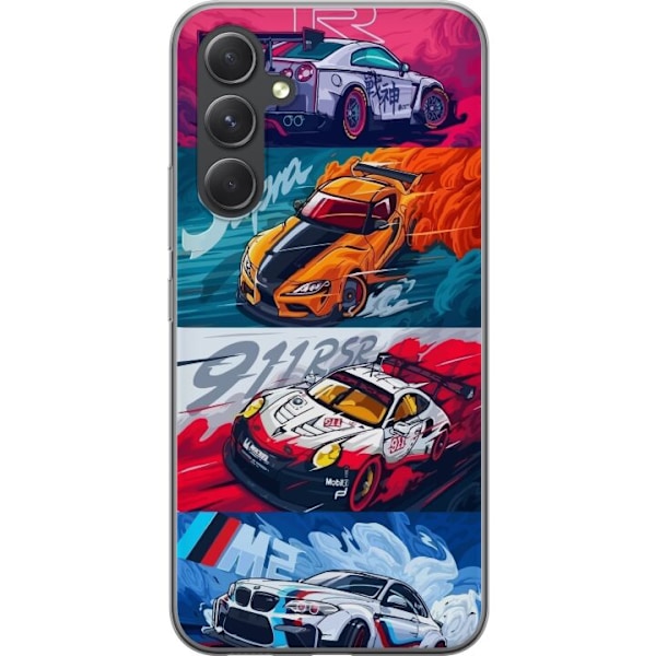 Samsung Galaxy S24 Läpinäkyvä kuori Nopeat Autot - Piirrett
