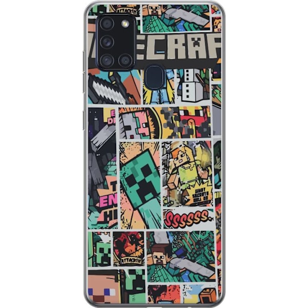 Samsung Galaxy A21s Läpinäkyvä kuori Minecraft Taide