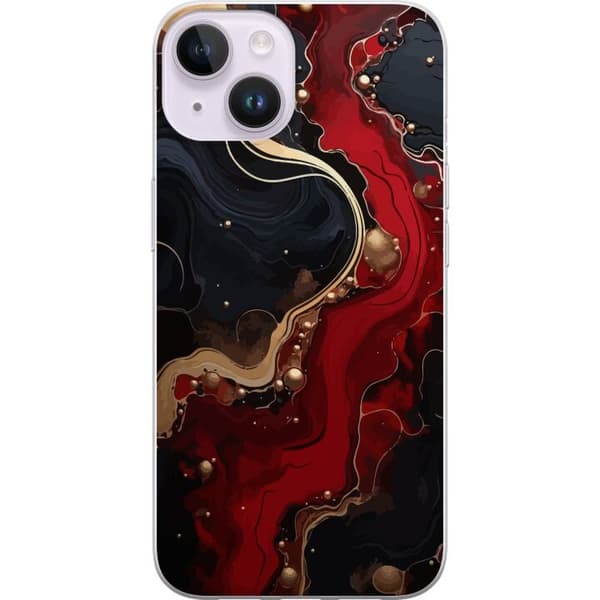 Kompatibelt Mobildeksel til Apple iPhone 14 Marble Rød