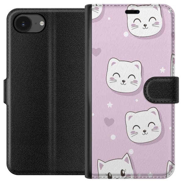 Kompatibel Tegnebogsetui til Apple iPhone 16e Kat Tapet
