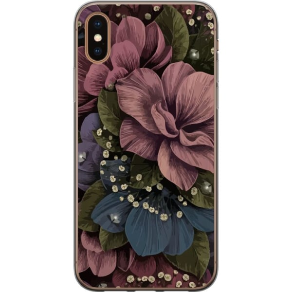 Apple iPhone XS Genomskinligt Skal Blommor