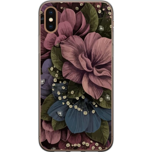 Apple iPhone XS Läpinäkyvä kuori Kukat