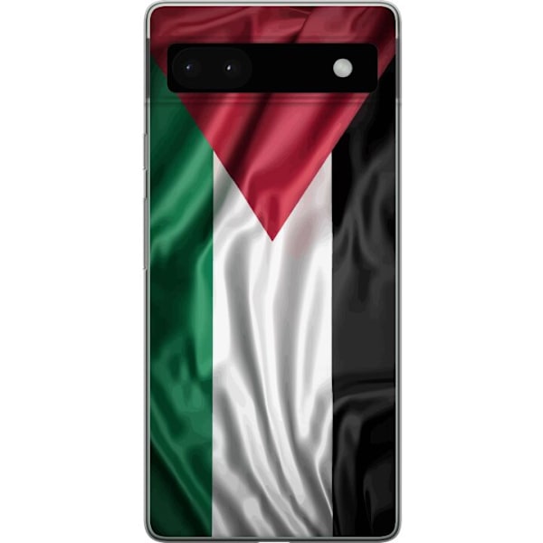 Google Pixel 6a Genomskinligt Skal Palestinaflaggan – ikoniskt frihetsmotiv i rött, svart, vitt och grönt