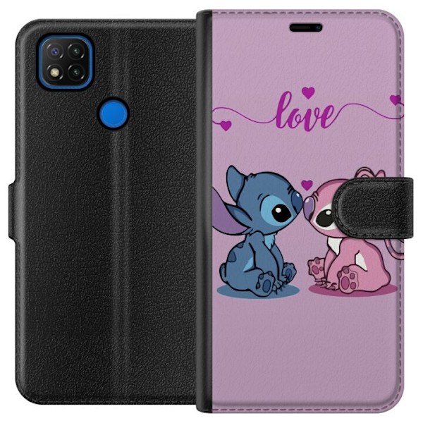 Xiaomi Redmi 9C Tegnebogsetui Lilo & Stitch – Angel Edition