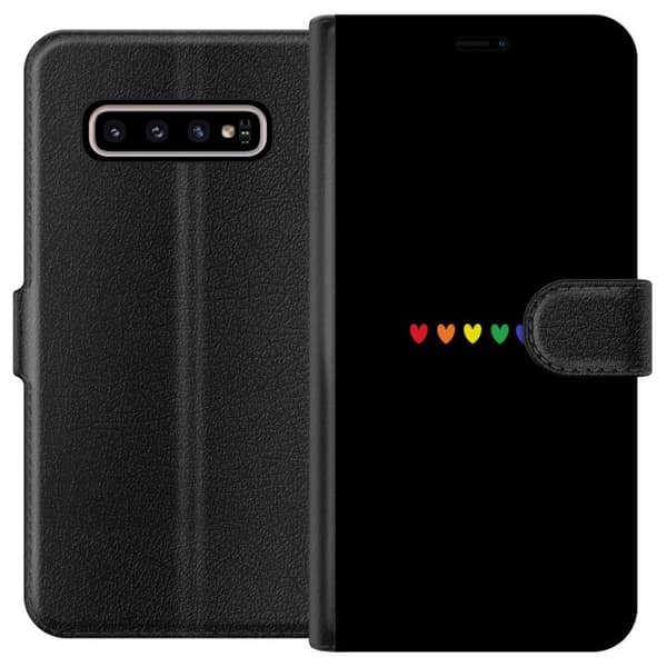 Kompatibelt Lommeboketui til Samsung Galaxy S10+ Stolt Hjerter