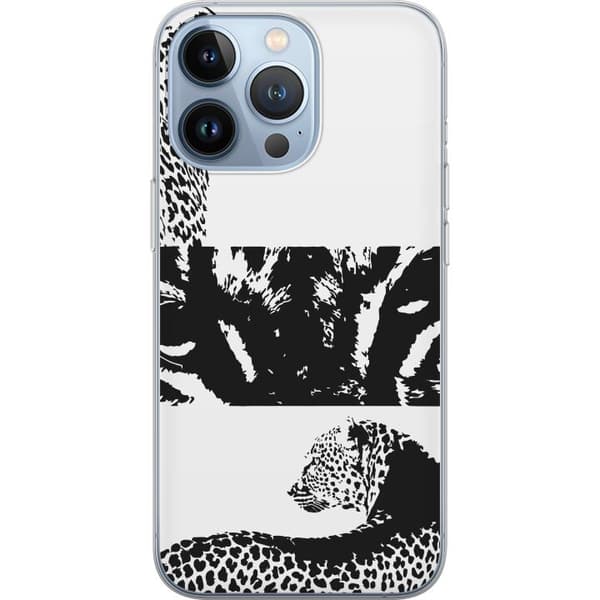 Kompatibelt Mobilskal till Apple iPhone 13 Pro Leopard Faces – trendigt mönster med leopardansikten
