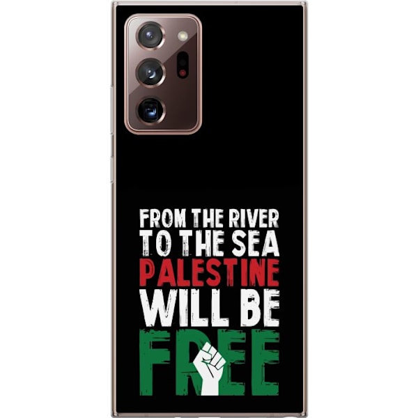 Samsung Galaxy Note20 Ultra Genomskinligt Skal Free Palestine – politiskt statement med kraftfullt grafiskt uttryck