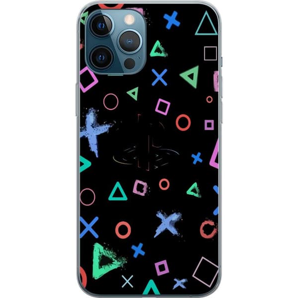 Kompatibel Mobilcover til Apple iPhone 12 Pro Max Retro-gaming-symboler i neon på sort baggrund