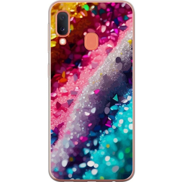 Samsung Galaxy A20e Gennemsigtig cover Glitter