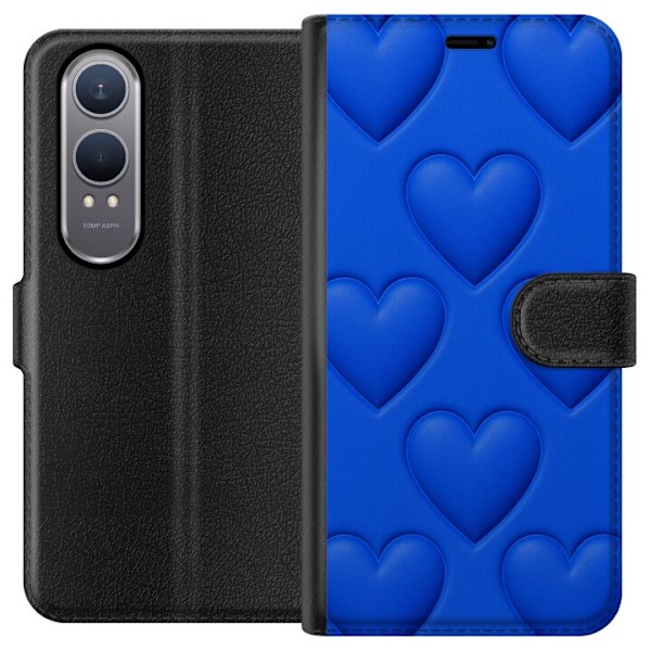 OnePlus Nord CE4 Lite Tegnebogsetui Blå Hjerter