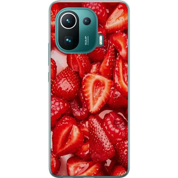 Xiaomi Mi 11 Pro Läpinäkyvä kuori Mansikkakuviointi - makea