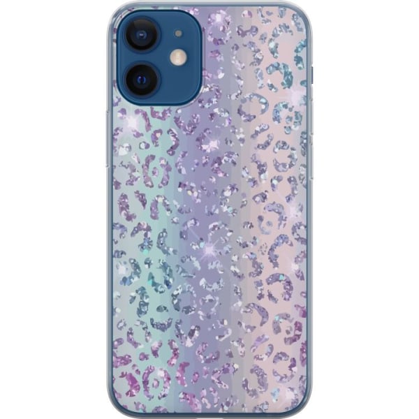 Apple iPhone 12 mini Läpinäkyvä kuori Glitter Leopard
