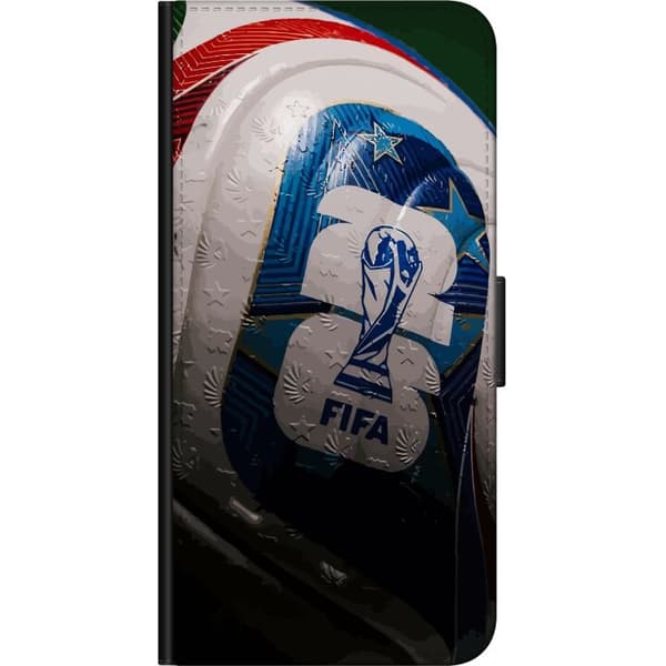 Kompatibel Tegnebogsetui til OnePlus 8 Nærbillede af mesterskabsfodbold i hvidt, blåt og rødt hvid