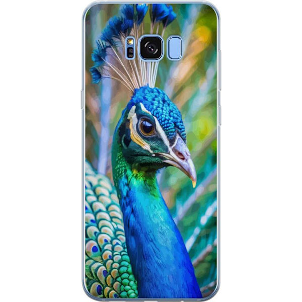 Samsung Galaxy S8 Genomskinligt Skal Påfågel Fjädrar Färgstark Design Fågelmotiv Exotiskt Grafiskt Motiv Natur Lyxig Dekoration