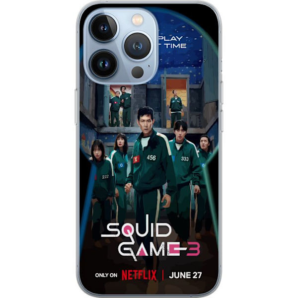 Apple iPhone 13 Pro Läpinäkyvä kuori Squid Game Kausi 3 TV-sarjan hahmot Suositut TV-sarja Motiivit Ikoni Jännitys Draama Aasialainen suunnittelu