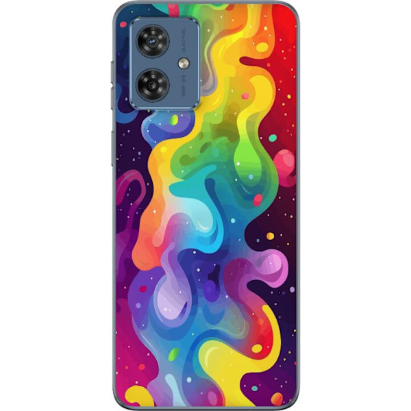 Motorola Moto G54 Genomskinligt Skal Color Splash Abstrakt Konst Design Färgstarkt Mönster Modern Populär Väggkonst Grafiskt Trend