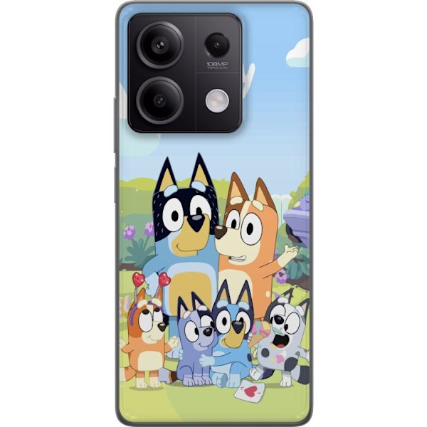 Xiaomi Redmi Note 13 Pro Läpinäkyvä kuori Bluey puhelinkotelo koko perheen kanssa värikkäässä suunnittelussa