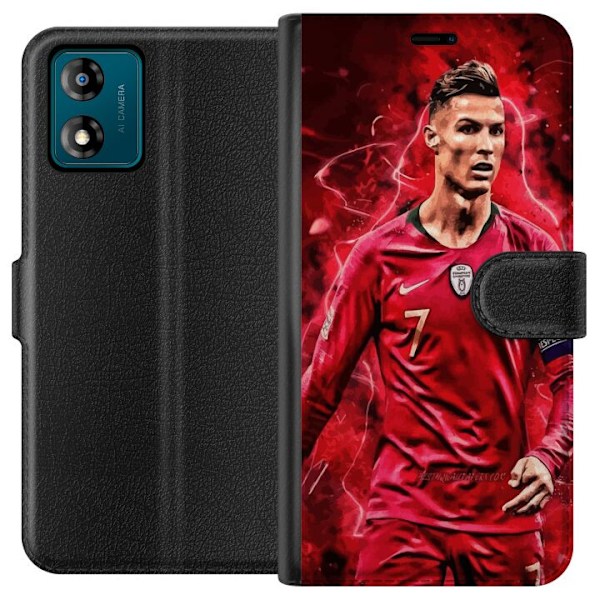 Motorola Moto E13 Lompakkokotelo Ronaldon Taidot - CR7 Suunnit