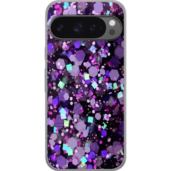 Google Pixel 9 Pro XL Gennemsigtig cover Lilla Glitter