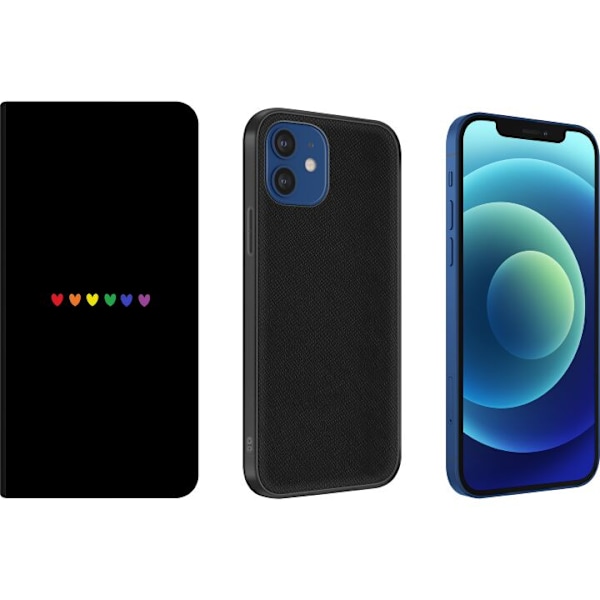Apple iPhone 12  Lompakkokotelo Ylpeä Sydämet