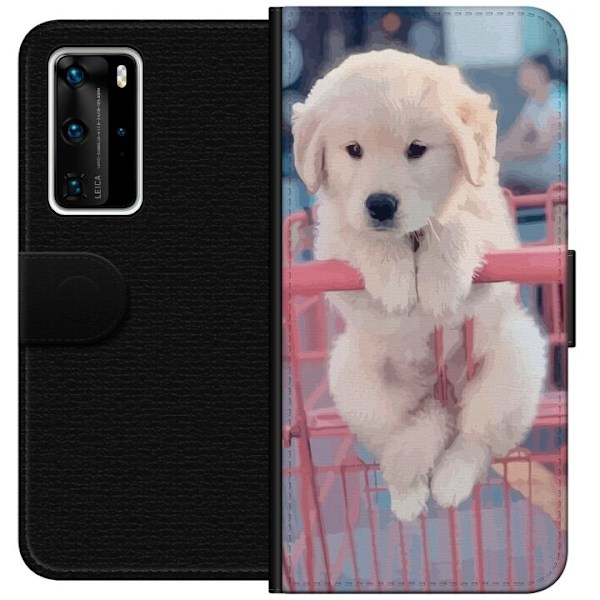 Huawei P40 Pro Tegnebogsetui Hundehvalp